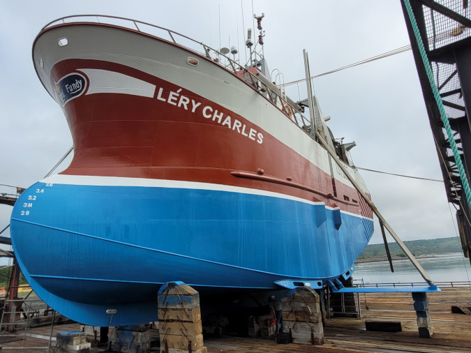 Lery Charles hauled out on slip (Photo Credit: Aldric d'Eon)